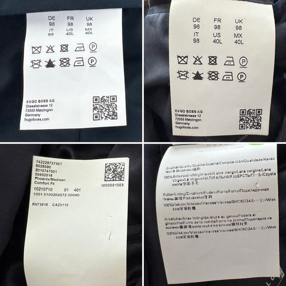 Hugo Boss Phoenix Madisen Men's Suit Two Piece Blue Comfort Fit 100% Wool 40L - Picture 15 of 16